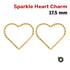 2 Pcs, 14k Gold Filled Wire Sparkle Heart Charm, 17.5 mm, (GF-776)